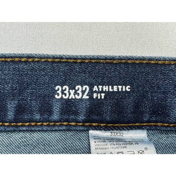 Banana Republic Men's Athletic Fit Blue Denim Travel Jean - Size 33x32 (33x29.5) - Picture 4 of 5